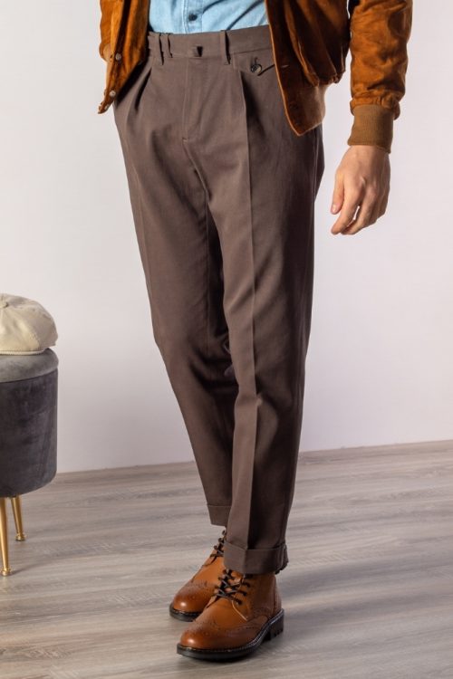 Pantaloni Casual - cotone - marrone, autunno inverno