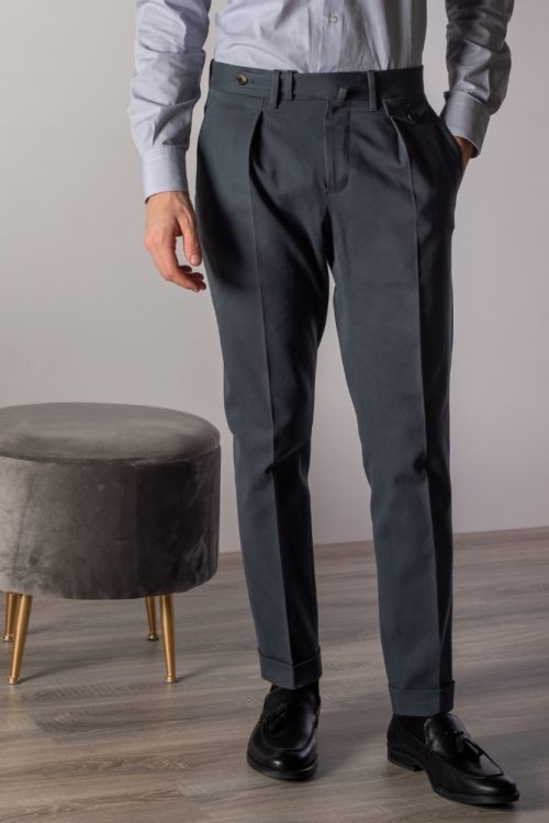 Pantaloni Casual - cotone - grigio