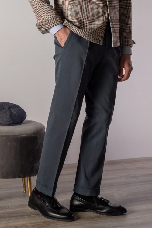 Pantaloni Casual - cotone - grigio
