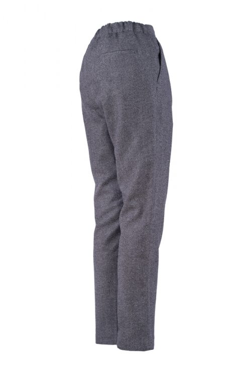 Jogging trousers with drawstring - wool - melange grey, fall winter