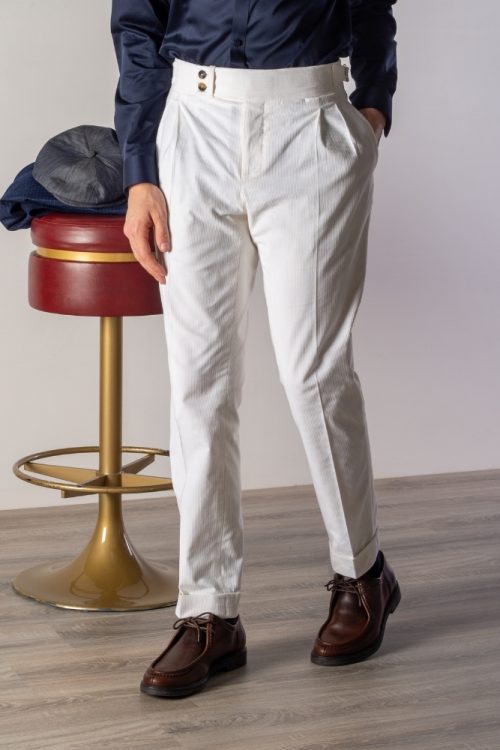 Gurkha trousers white velvet